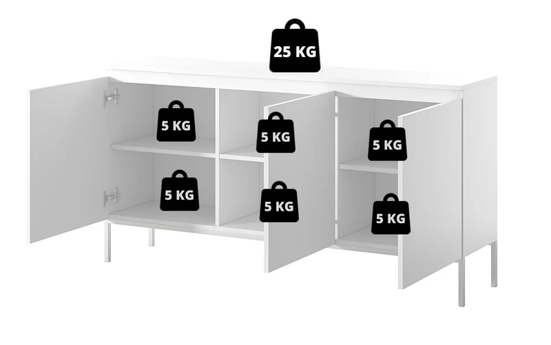 Drehtür-Kommode Bemmi 150 cm Kaschmir