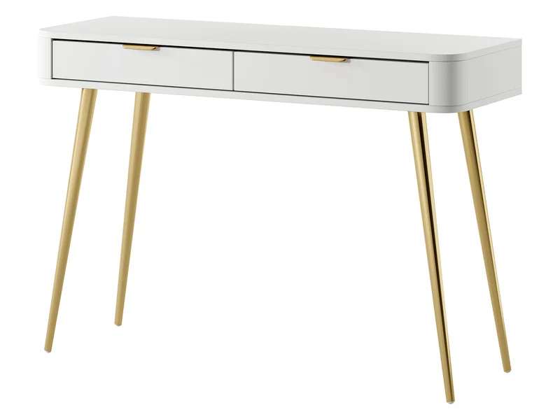 Schminktisch mit Schubladen Oval 112 cm Weiß