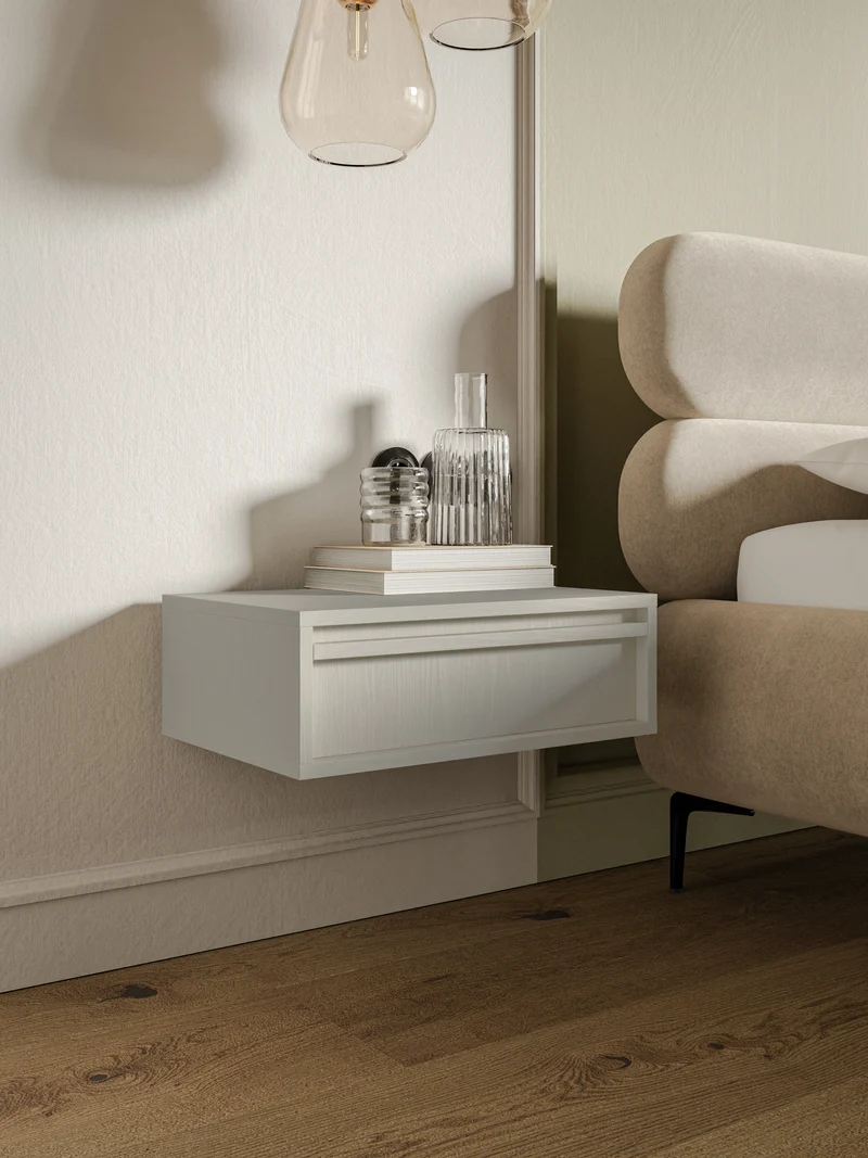 Hängender Nachttisch Evo mit Schublade 50 cm Sandbeige