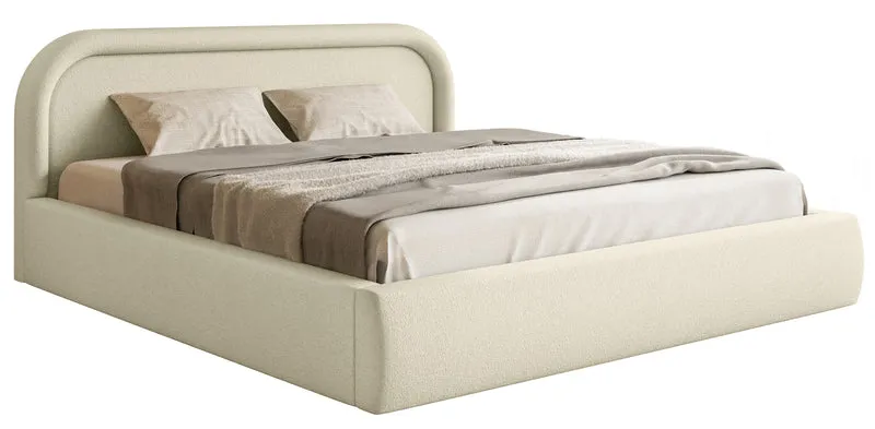Polsterbett 140x200 cm Ruvi mit Stauraum, beige Chenille