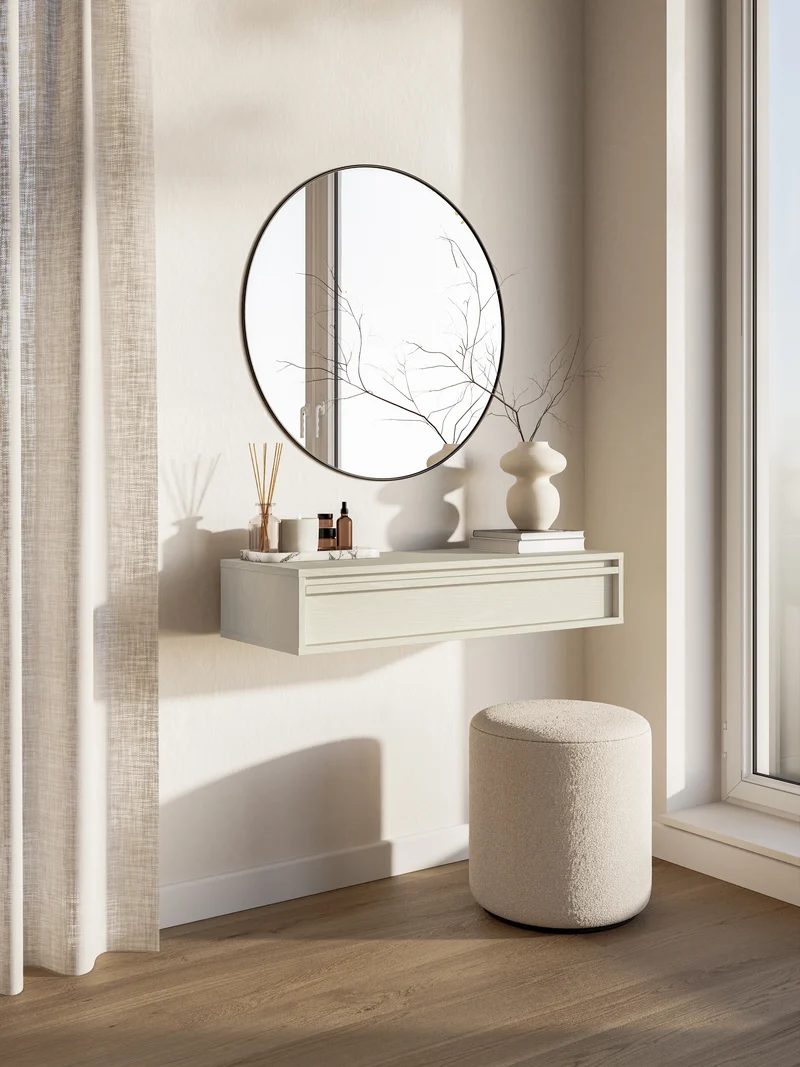 Evo-Konsole mit hängender Schublade 90 cm Sandbeige