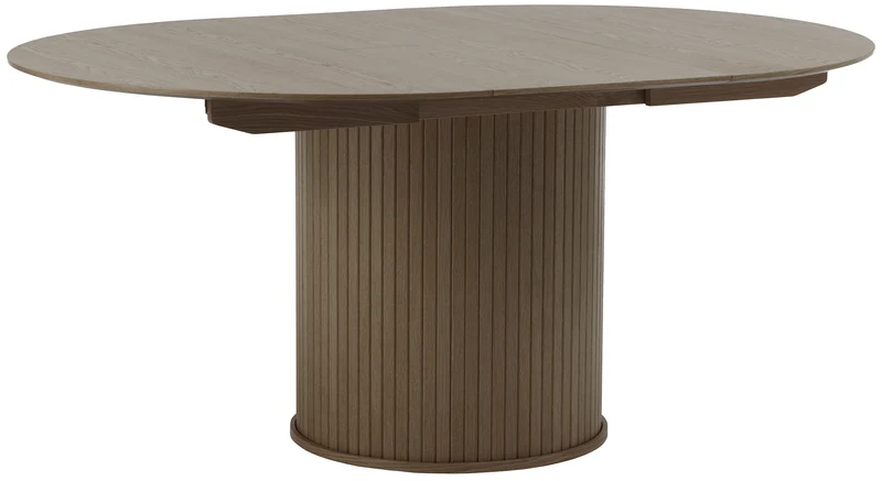 Ausziehbarer Tisch Gativel 120-167 cm Lamellen in gebranntem Eichenholz