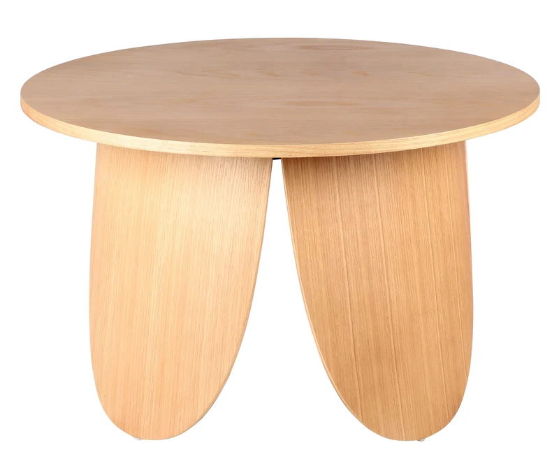 Runder Couchtisch Vivially, Durchmesser 80 cm, natürliche Eiche