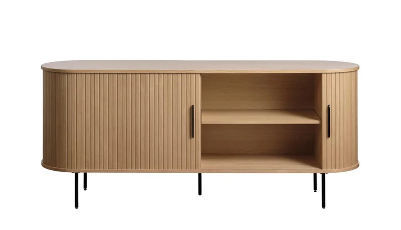 Kommode Gativel Lamellen 180 cm natürliche Eiche
