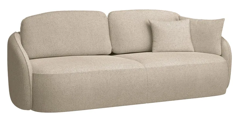 Dreisitziges ausklappbares Sofa Savoy mit Stauraum, beige, hydrophobes Chenille