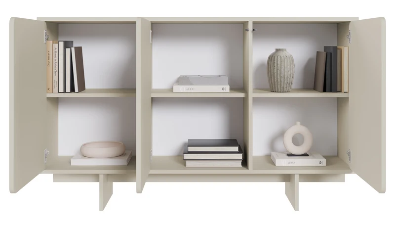 Drehtür-Kommode Wuwu 150 cm in Grau-Beige