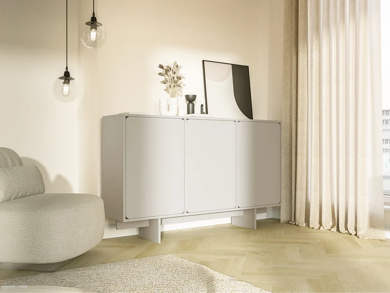 Drehtür-Kommode Wuwu 150 cm in Grau-Beige