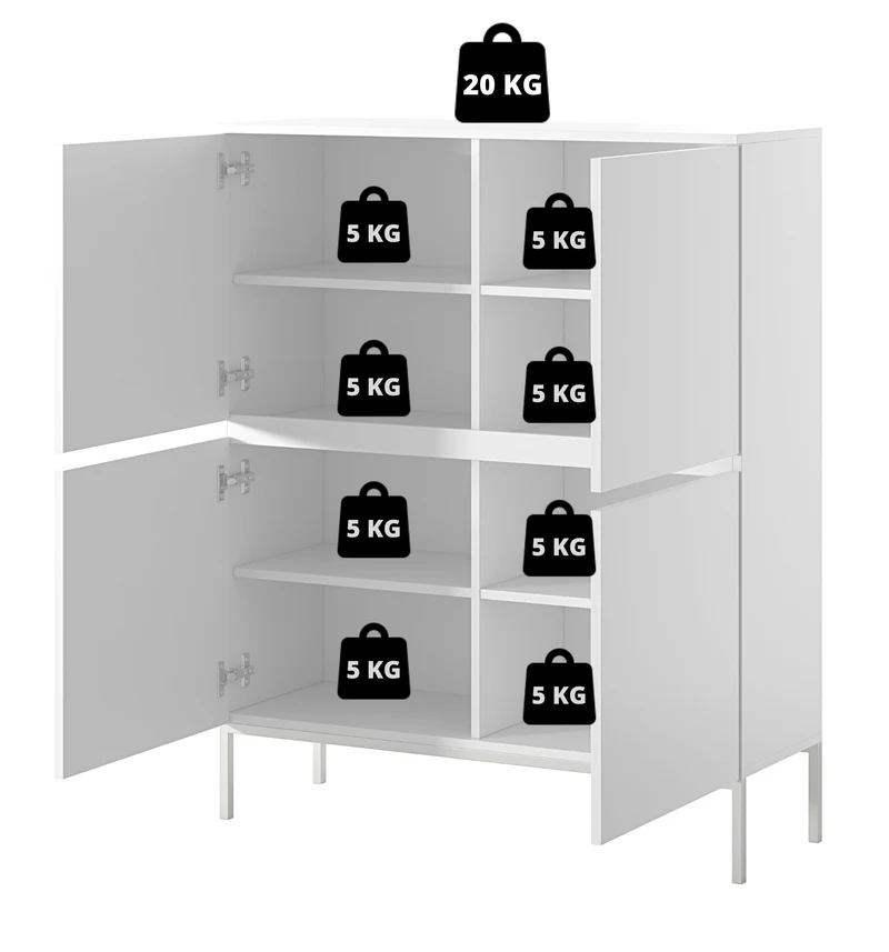 Hohe Kommode Bemmi 100 cm Kaschmir