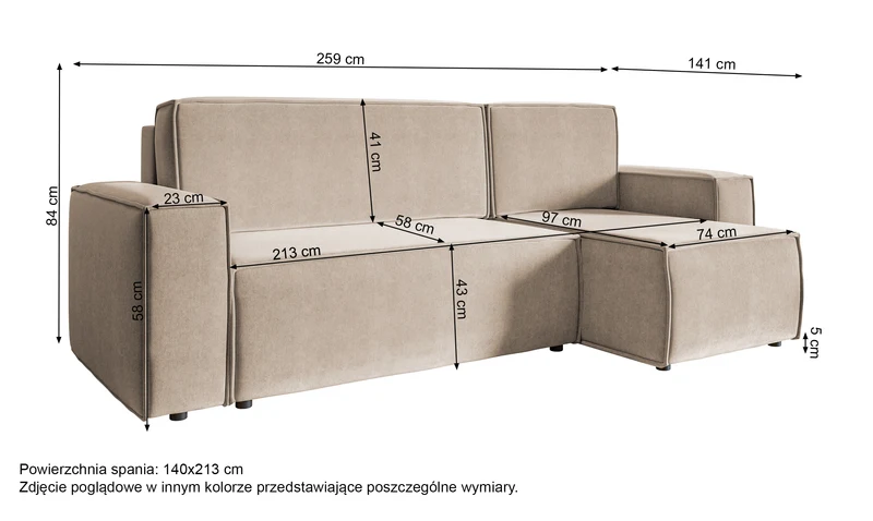 Ecksofa mit Schlafunktion Copertino, L-förmig, mit Stauraum, universell, kupferfarbener, wasserabweisender Samt