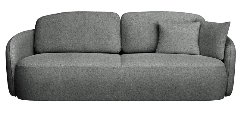 Dreisitziges ausklappbares Sofa Savoy mit Stauraum, dunkelgrauer hydrophober Chenillebezug