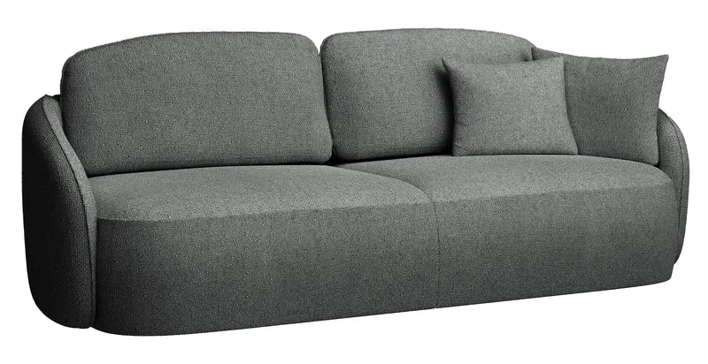Dreisitziges ausklappbares Sofa Savoy mit Stauraum, dunkelgrauer hydrophober Chenillebezug
