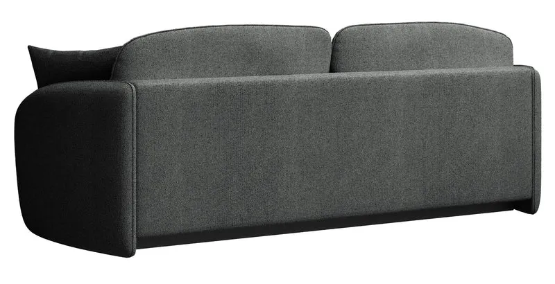 Dreisitziges ausklappbares Sofa Savoy mit Stauraum, dunkelgrauer hydrophober Chenillebezug