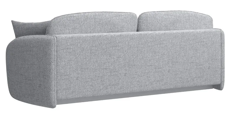 Dreisitziges Schlafsofa Savoy mit Stauraum, hellgraues Geflecht