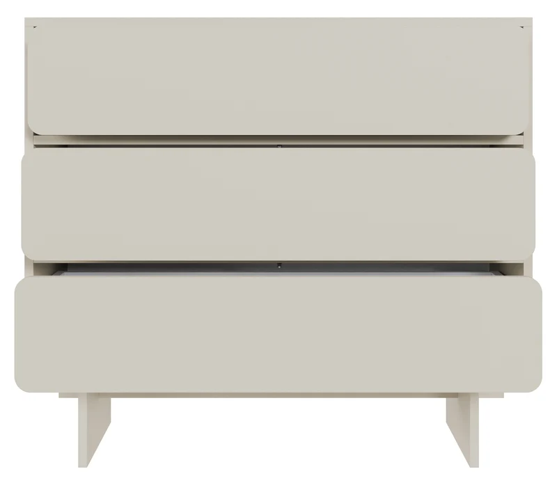 Kommode Wuwu mit drei Schubladen, 101 cm, grau-beige