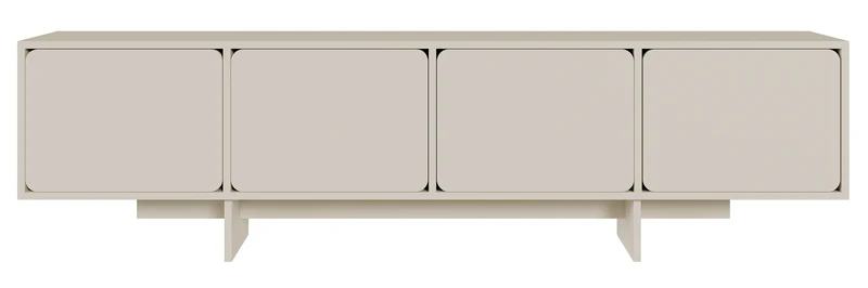TV-Schrank Wuwu mit vier Schränken, 200 cm, grau-beige