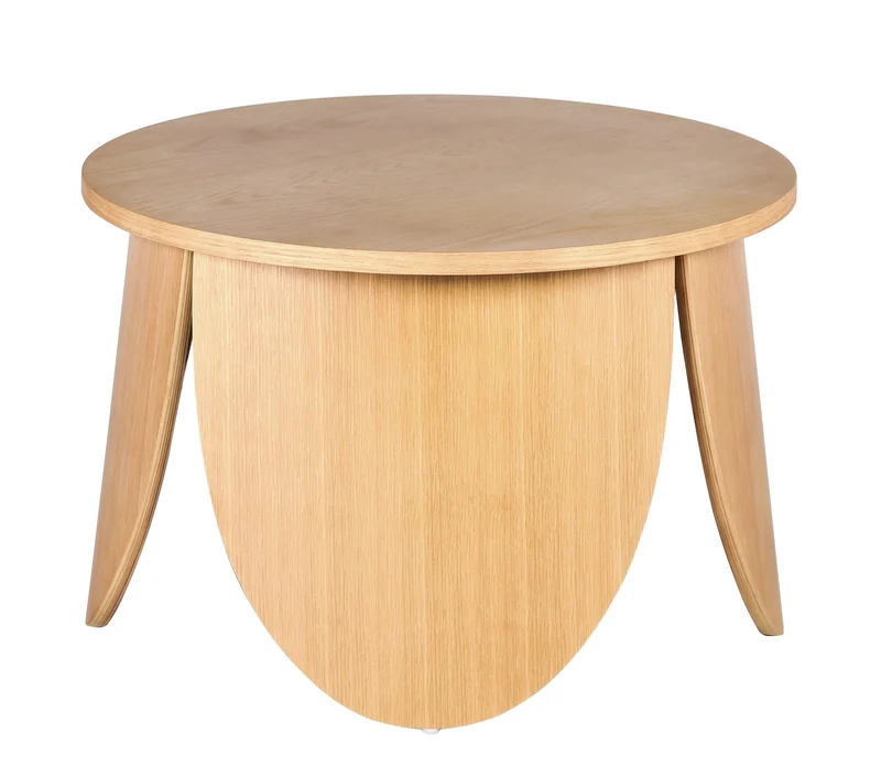 Runder Couchtisch Vivially Durchmesser 60 cm natürliche Eiche
