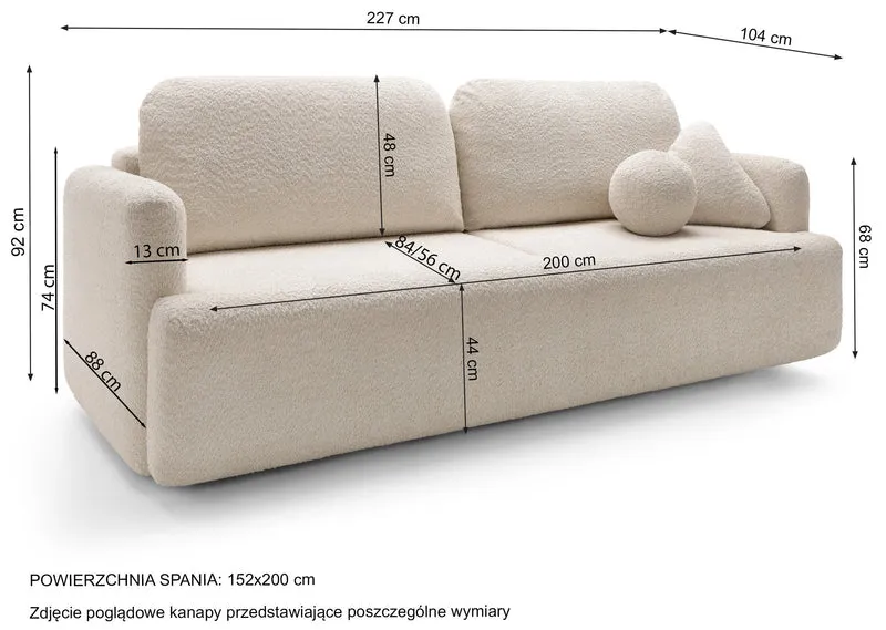 Dreisitziges ausklappbares Sofa Lambina mit Stauraum, grauer Samt, pflegeleicht