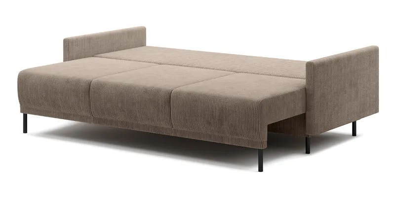 Drei-Sitzer-Schlafsofa Hamiel mit Stauraum, beige Cord