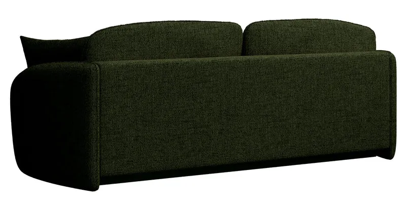 Dreisitziges ausklappbares Sofa Savoy mit Stauraum, olivgrünes Geflecht