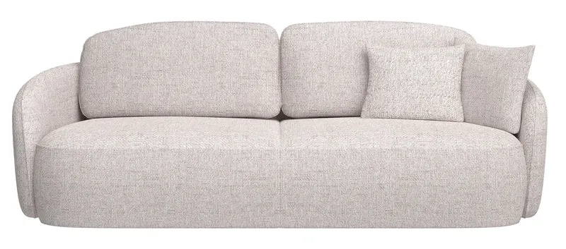 Dreisitziges Schlafsofa Savoy mit Stauraum, hellbeige, Geflecht
