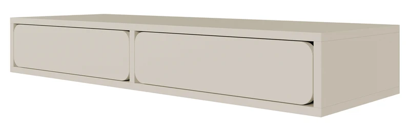 Hängender Schminktisch Wuwu mit zwei Schubladen, 110 cm, grau-beige