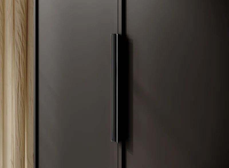 Drehtürenschrank Frame mit drei Türen, zwei Kleiderstangen, 150 cm, Schwarz