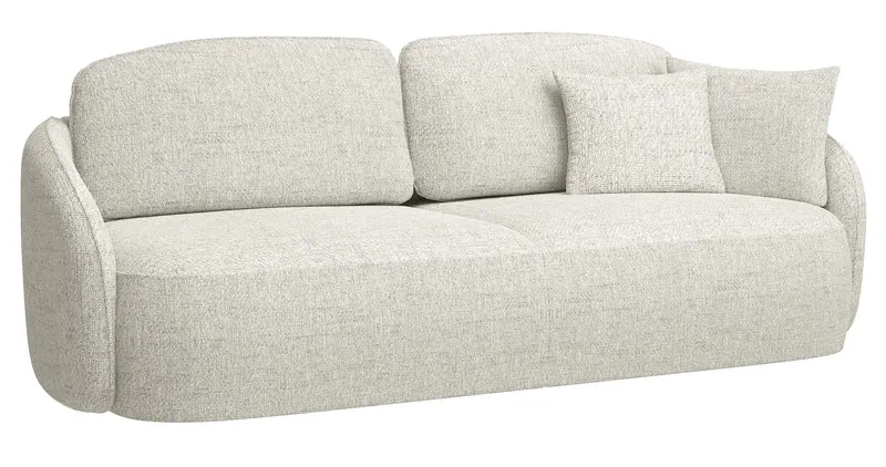 Dreisitziges ausklappbares Sofa Savoy mit Stauraum, cremefarbene Flechtung