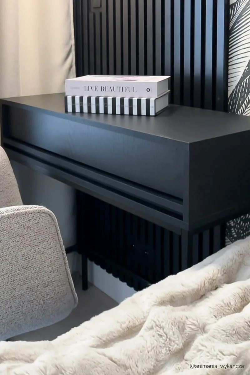 Evo-Konsole mit Schublade und Gestell 90 cm Schwarz
