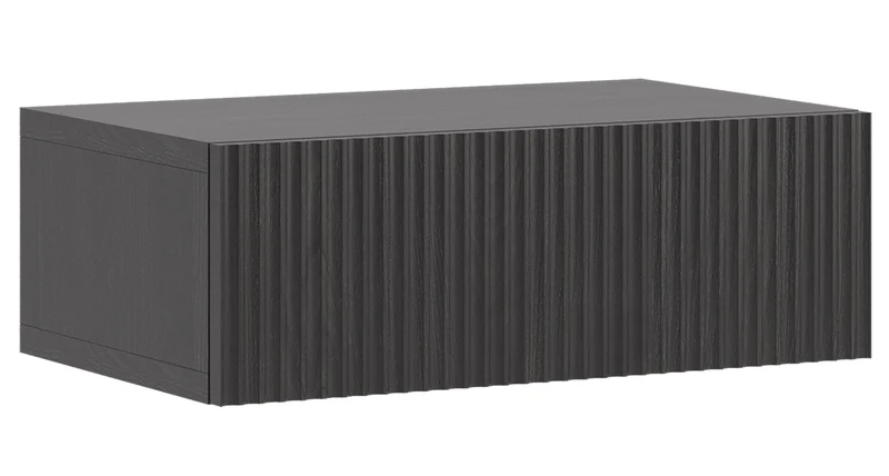 Hängender Nachttisch Nolie mit Schublade 50 cm Portland Esche Schwarz