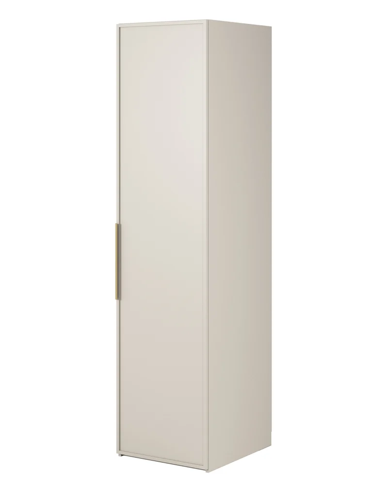 Einzeltüriger Schrank Frame mit 50 cm Kleiderstange Grau Beige