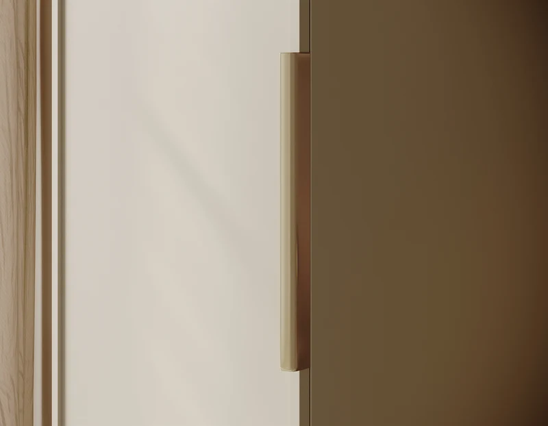 Einzeltüriger Schrank Frame mit 50 cm Kleiderstange Grau Beige