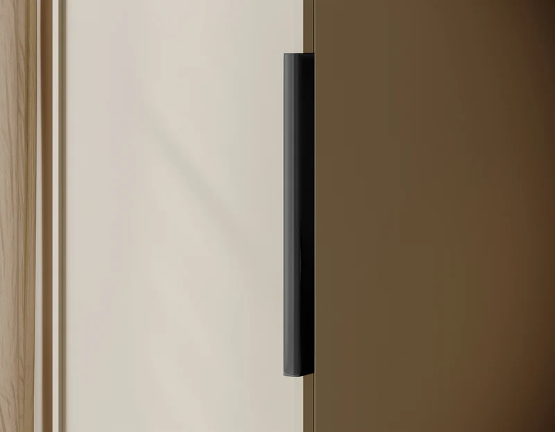 Einzeltüriger Schrank Frame mit 50 cm Kleiderstange Grau Beige