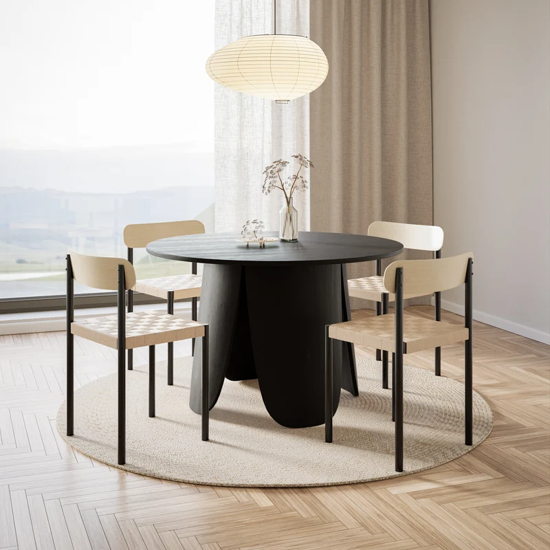 Humalpa Stuhl mit grob geflochtenem Sitz / natur Eiche