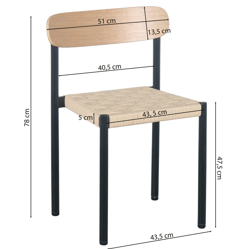 Humalpa Stuhl mit grob geflochtenem Sitz / natur Eiche