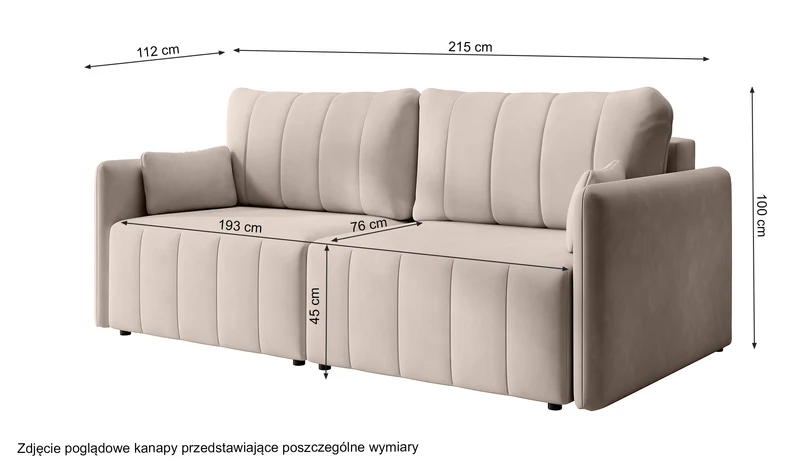 Ausziehbare Eckcouch Pierra mit Stauraum, beige, wasserabweisender Samt