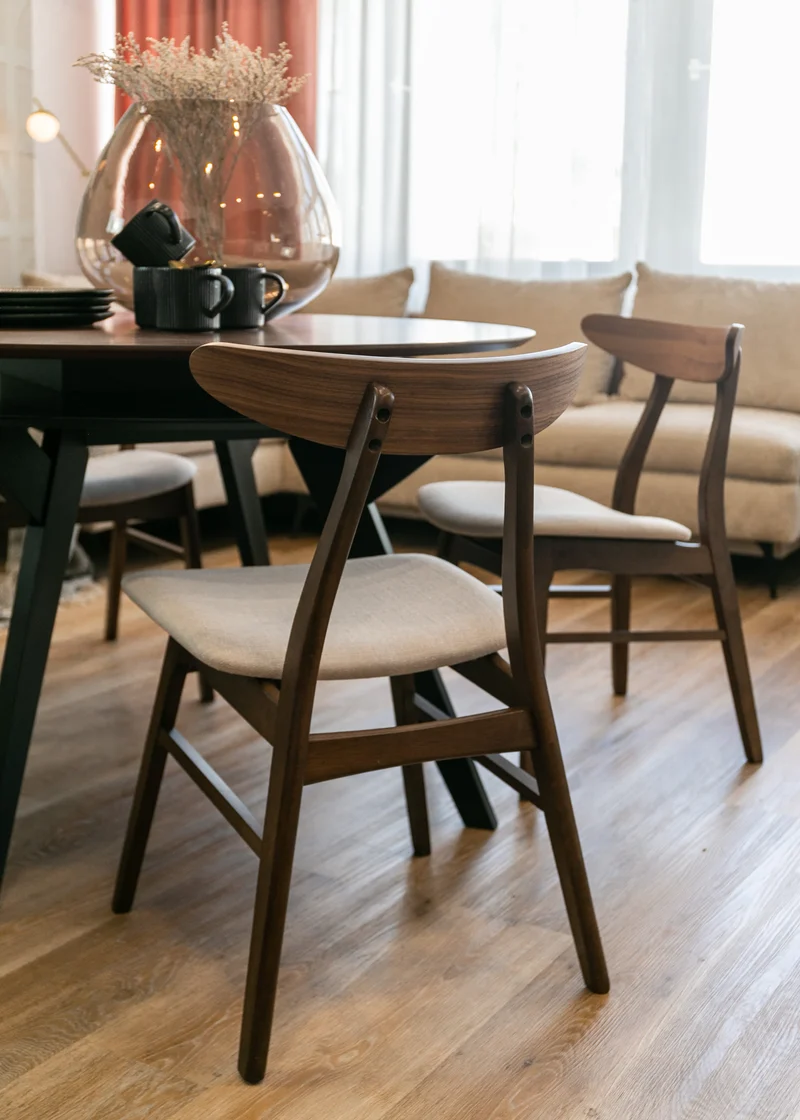 Holzstuhl Gooddly Nussbaum/Beige