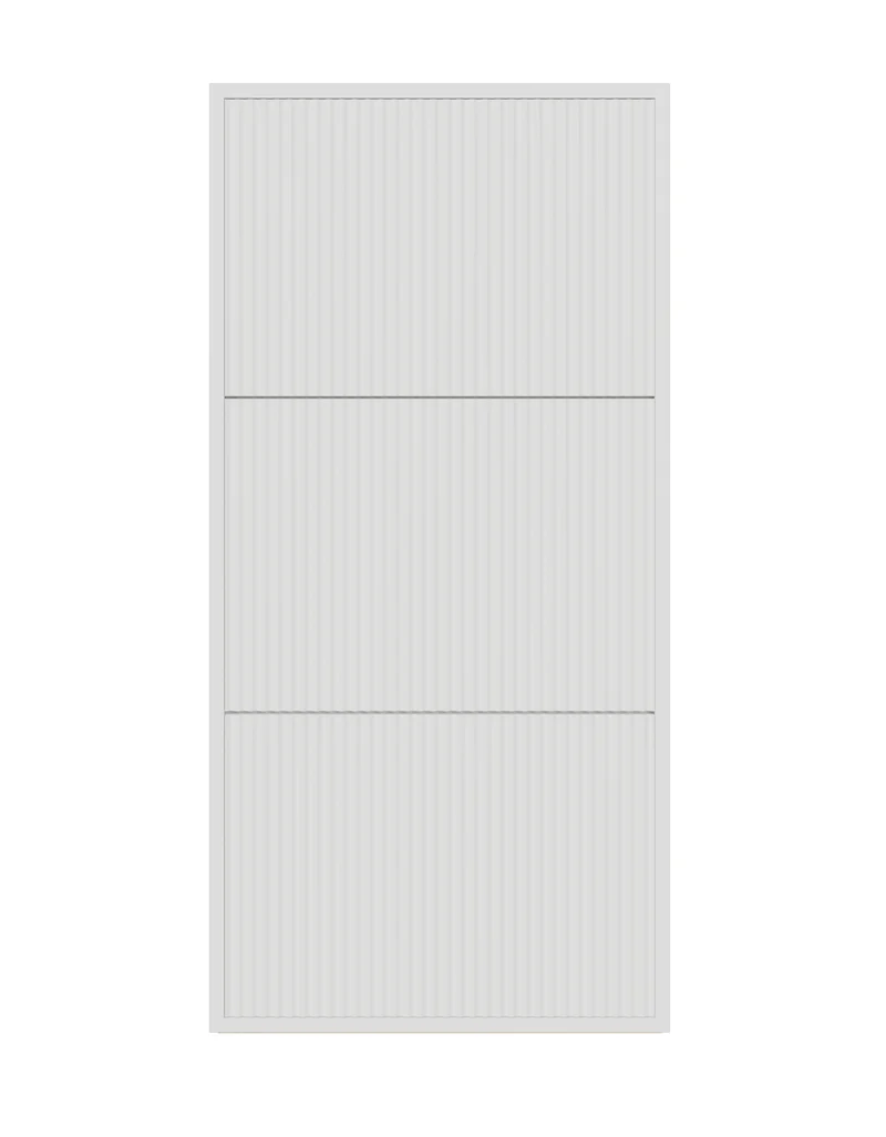 Veldio Schuhschrank mit gefräster Front und drei Fächern, 50 cm, weiß, hängend