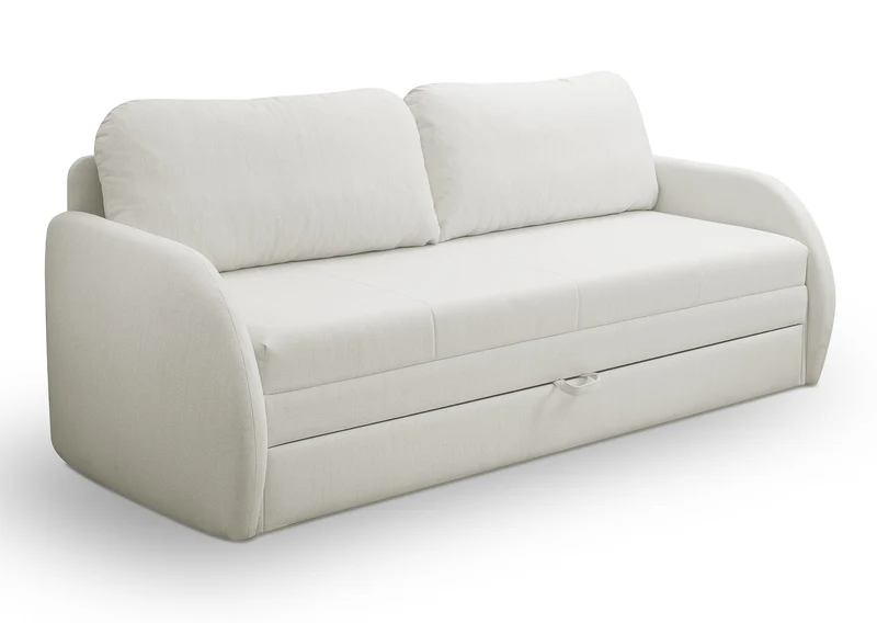 Drei-Sitzer-Schlafsofa Diego in Creme, Geflecht