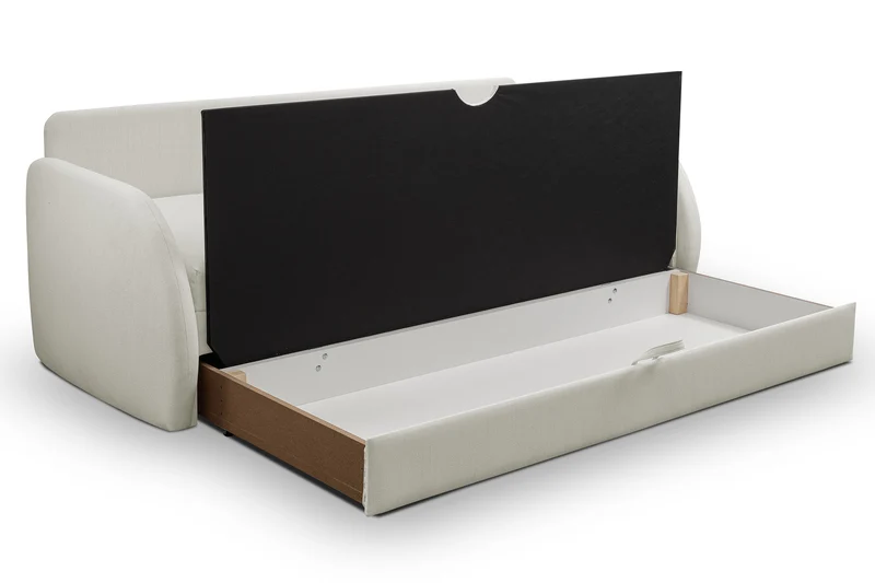 Drei-Sitzer-Schlafsofa Diego in Creme, Geflecht