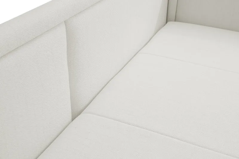 Ausziehbares Doppelbett Caprili in Creme, Geflecht, universell einsetzbar