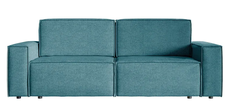 Dreisitziges Schlafsofa Copertino in Marine-Blattgeflecht, leicht zu reinigen