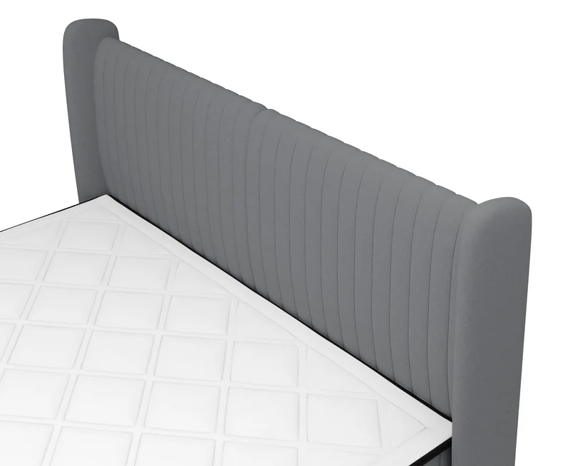 Kontinentalbett 180x200 cm Daliano mit Stauraum, dunkelgrauer Samt