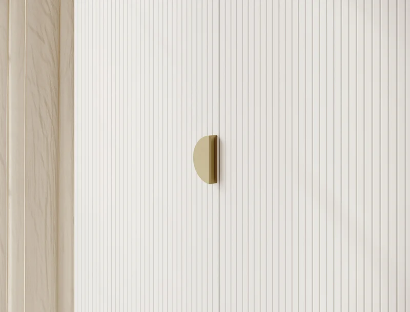 Drehtürenschrank Moonir mit Kleiderstange, Regalen und Schubladencontainer 150 cm Weiß