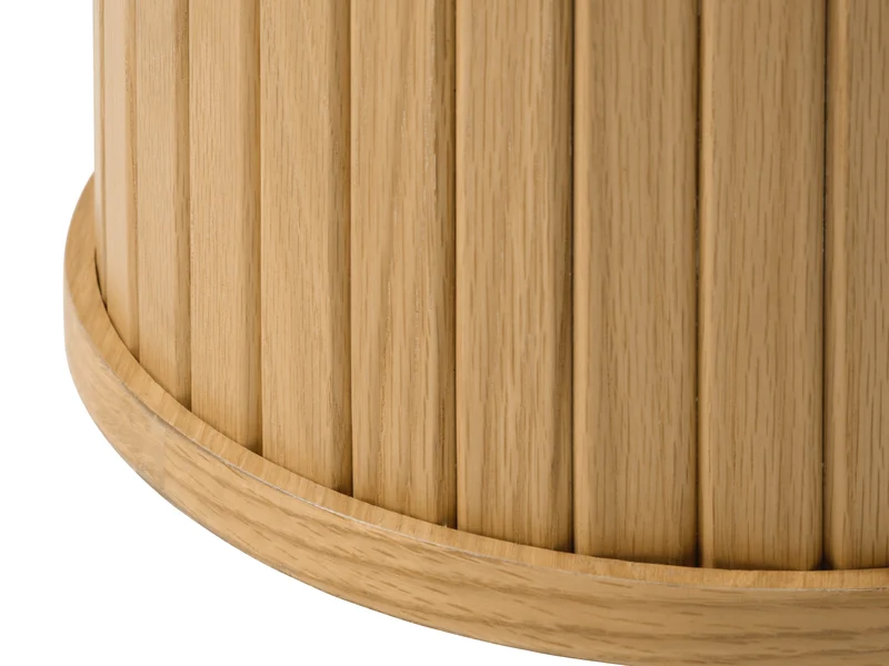 Runder Couchtisch Gativel 50 cm Lamellen natürliche Eiche