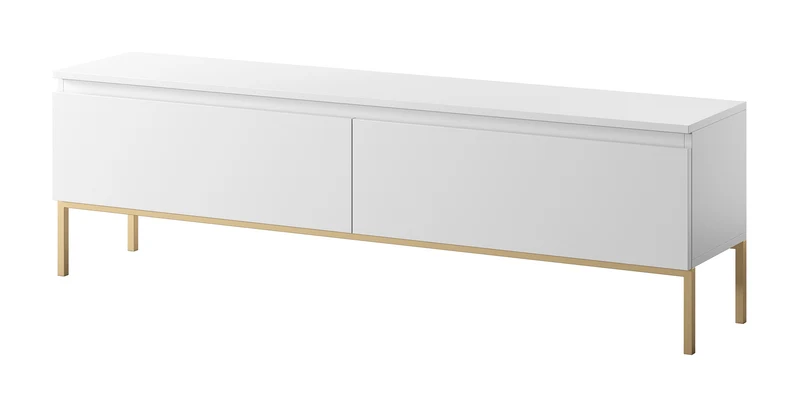 TV-Schrank Bemmi 150 cm weiß mit goldenen Beinen
