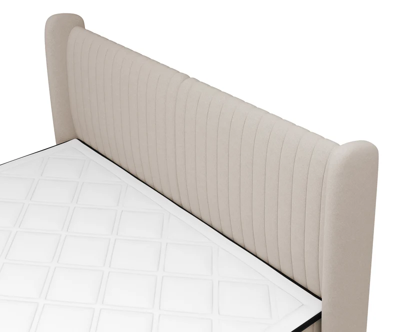 Kontinentalbett 160x200 cm Daliano mit Stauraum, beige Samt