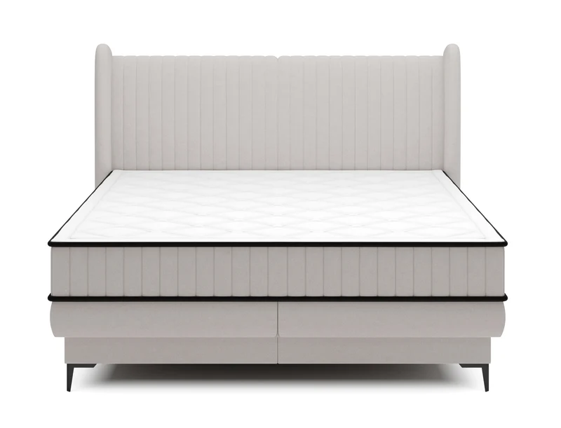 Kontinentalbett 160x200 cm Daliano mit Stauraum, grauer Samt