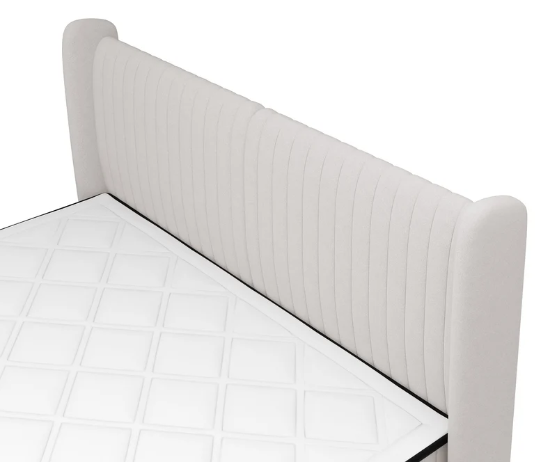 Kontinentalbett 160x200 cm Daliano mit Stauraum, grauer Samt