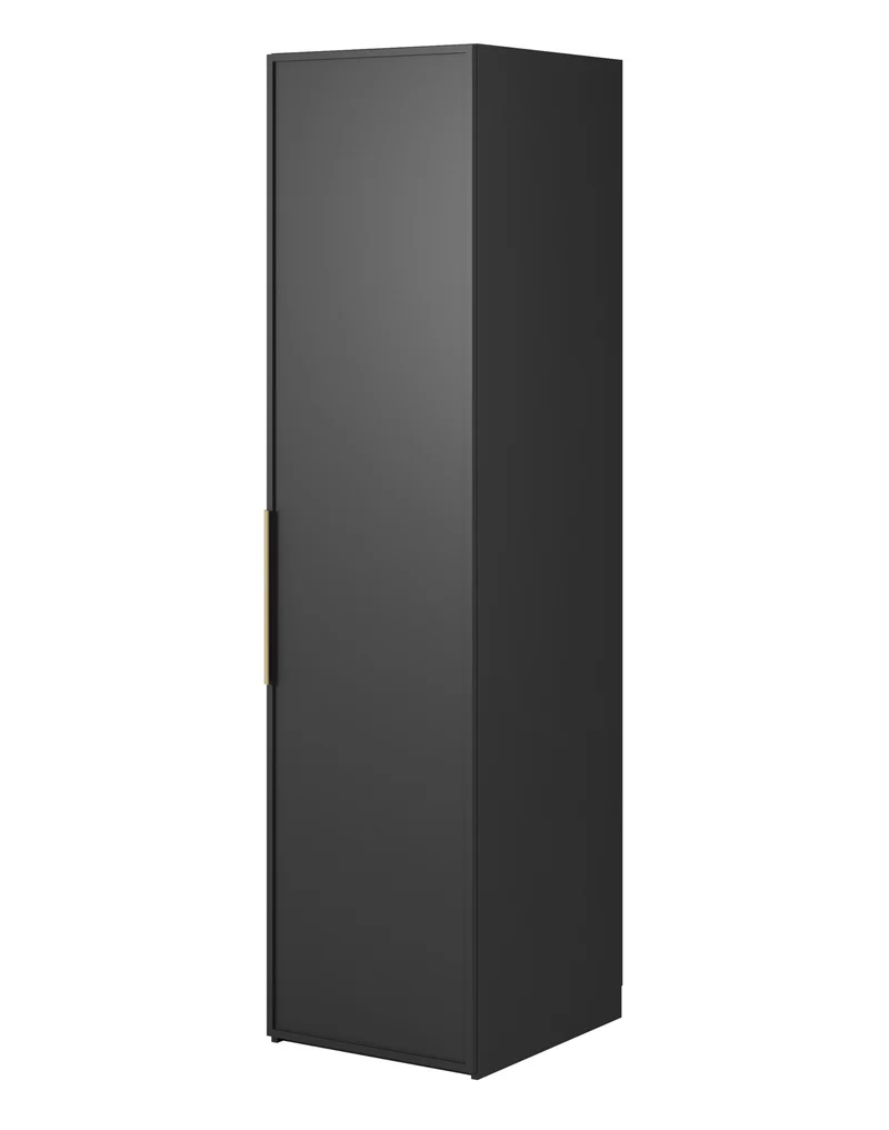 Einzeltüriger Schrank Frame mit 50 cm Regalen Schwarz