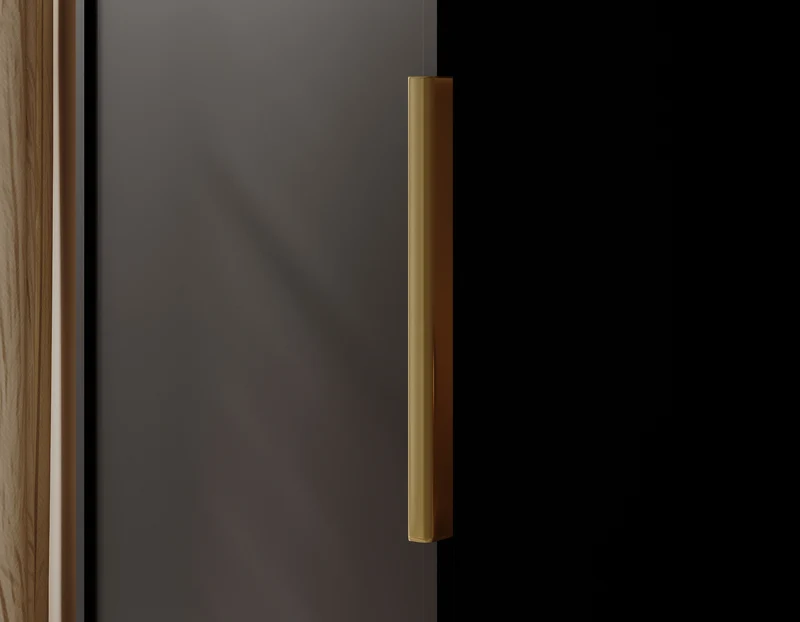 Einzeltüriger Schrank Frame mit 50 cm Regalen Schwarz